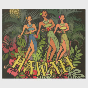 Hawaii Aloha Palm Hula Art Design Geschenkpapier
