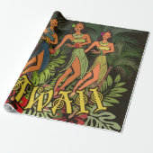Hawaii Aloha Palm Hula Art Design Geschenkpapier (Ungerollt)