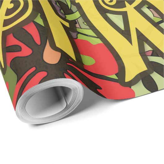 Hawaii Aloha Palm Hula Art Design Geschenkpapier (Rolleneckpunkt)