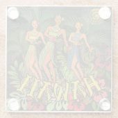 Hawaii Aloha Palm Hula Art Design Glasuntersetzer (Rückseite)
