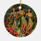 Hawaii Aloha Palm Hula Art Design Keramikornament (Vorne)