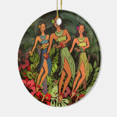 Hawaii Aloha Palm Hula Art Design Keramikornament (Links)