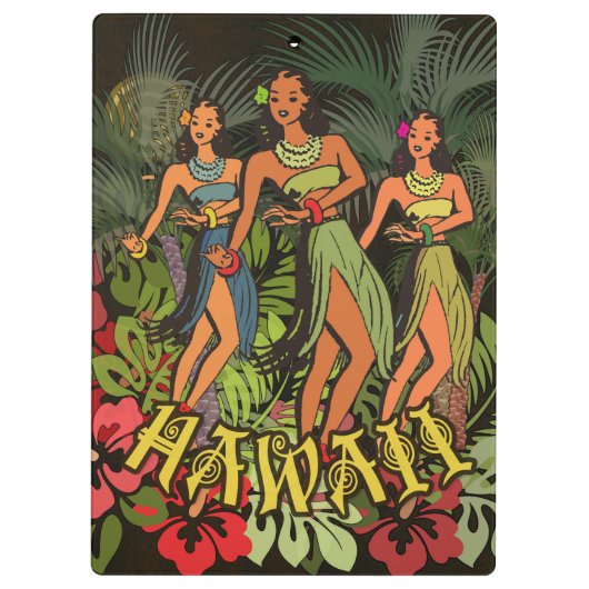Hawaii Aloha Palm Hula Art Design Klemmbrett (Rückseite)