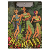 Hawaii Aloha Palm Hula Art Design Klemmbrett (Vorderseite)