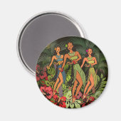Hawaii Aloha Palm Hula Art Design Magnet (Vorderseite/Rückseite)