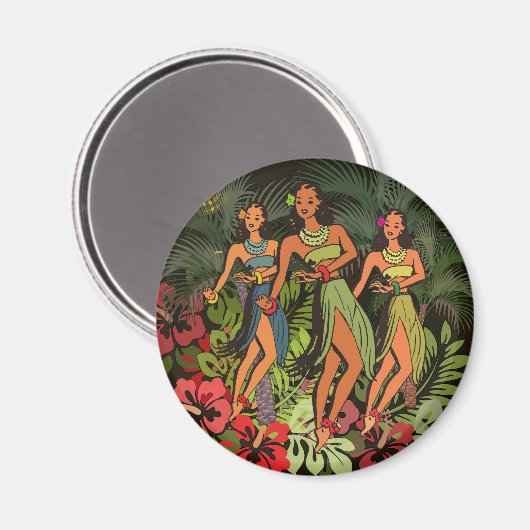 Hawaii Aloha Palm Hula Art Design Magnet (Vorderseite/Rückseite)