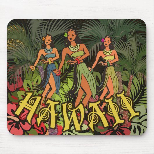 Hawaii Aloha Palm Hula Art Design Mousepad (Vorne)
