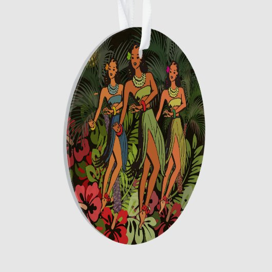 Hawaii Aloha Palm Hula Art Design Ornament (Vorderseite)