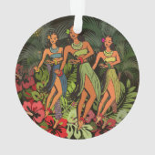 Hawaii Aloha Palm Hula Art Design Ornament (Rückseite)