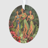 Hawaii Aloha Palm Hula Art Design Ornament (Vorderseite)
