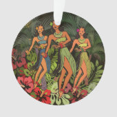 Hawaii Aloha Palm Hula Art Design Ornament (Vorderseite)
