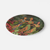 Hawaii Aloha Palm Hula Art Design Pappteller (Schrägansicht)