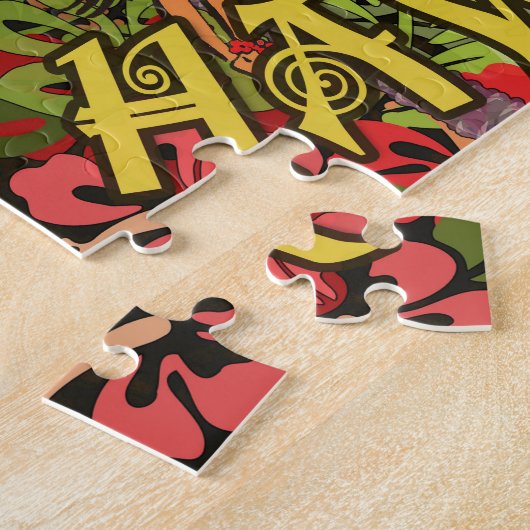 Hawaii Aloha Palm Hula Art Design Puzzle (Seite)