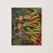 Hawaii Aloha Palm Hula Art Design Puzzle (Vertikal)