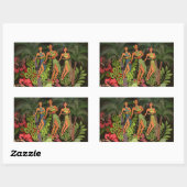 Hawaii Aloha Palm Hula Art Design Rechteckiger Aufkleber (Blatt)