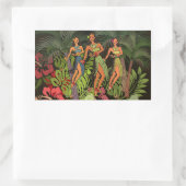 Hawaii Aloha Palm Hula Art Design Rechteckiger Aufkleber (Tasche)