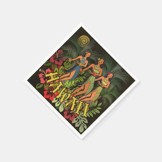 Hawaii Aloha Palm Hula Art Design Serviette (Ecke)