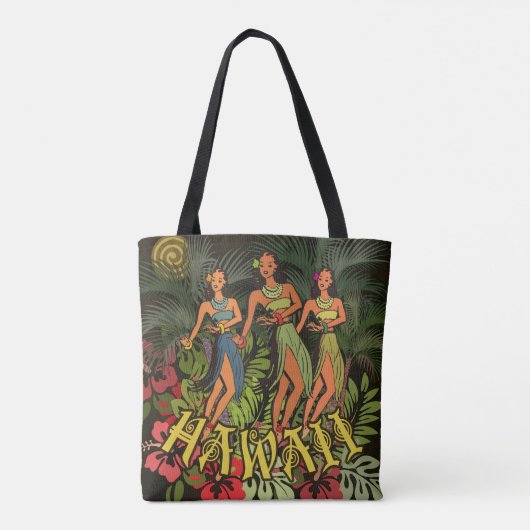 Hawaii Aloha Palm Hula Art Design Tasche (Rückseite)
