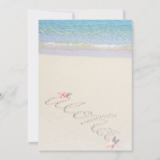 Hawaii Aloha Plumeria Blume Beach Wedites Invites Einladung (Rückseite)
