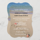 Hawaii Aloha Plumeria-Blumen-Strand-Hochzeit lädt Einladung (Vorne/Hinten)