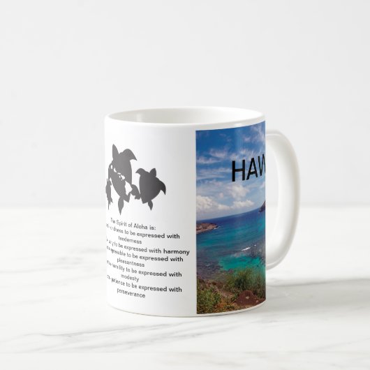 Hawaii-Aloha-Schildkröten Kaffeetasse (VorderseiteRechts)
