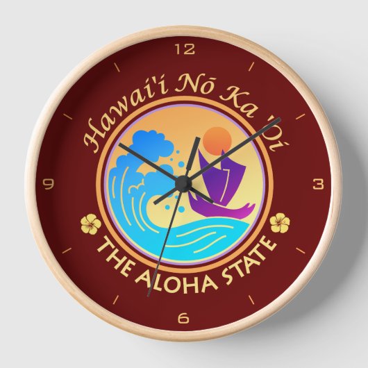 Hawaii Aloha Staat Clock Uhr (Vorderseite)
