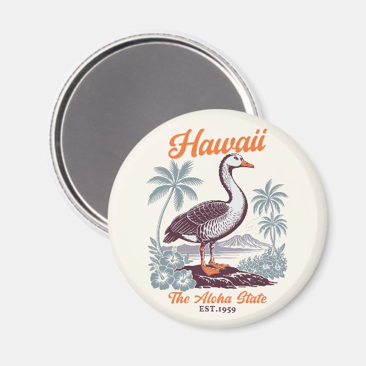 Hawaii Aloha State Goose Graphic  Magnet (Vorderseite/Rückseite)