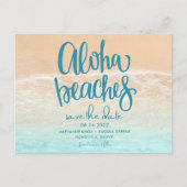 Hawaii Aloha Strände Hochzeit retten Datum Ankündigungspostkarte (Vorderseite)