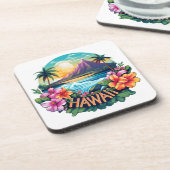 Hawaii Aloha Tropical Beach Mountain Travel Getränkeuntersetzer (Linke Seite)