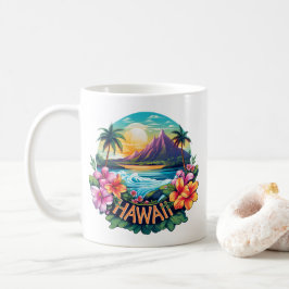Hawaii Aloha Tropical Beach Mountain Travel Kaffeetasse
