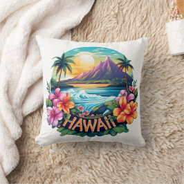 Hawaii Aloha Tropical Beach Mountain Travel Kissen