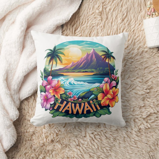 Hawaii Aloha Tropical Beach Mountain Travel Kissen (Decke)