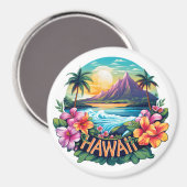 Hawaii Aloha Tropical Beach Mountain Travel Magnet (Vorderseite/Rückseite)