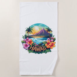 Hawaii Aloha Tropical Beach Mountain Travel Strandtuch