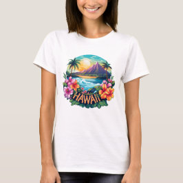 Hawaii Aloha Tropical Beach Mountains T-Shirt