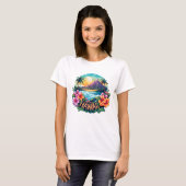 Hawaii Aloha Tropical Beach Mountains T-Shirt (Vorne ganz)
