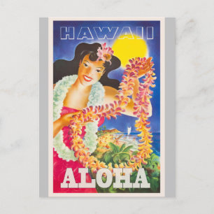 Hawaii Aloha Vintage Reise Feiertagspostkarte