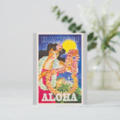 Hawaii Aloha Vintage Travel Feiertagspostkarte (Stehend Vorderseite)
