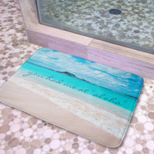 Hawaii Aloha Zitat Türkis Tropical Beach Foto Badematte