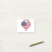 Hawaii American Flag Herz Post-it Klebezettel (Auf Schreibtisch)
