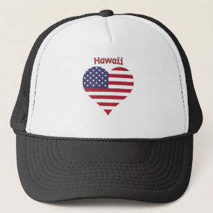 Hawaii American Flag Herz Truckerkappe