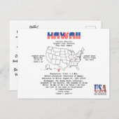 Hawaii American Staat auf einer Karte und nützlich (Vorne/Hinten)