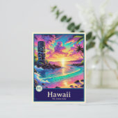 Hawaii | Anime Style Cel Schattenkarte Postkarte (Stehend Vorderseite)