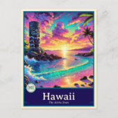 Hawaii | Anime Style Cel Schattenkarte Postkarte (Vorderseite)