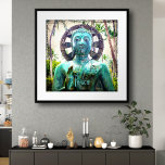 Hawaii Antique Türkis Blue Buddha Foto Peace Poster<br><div class="desc">"Frieden." Ich entdeckte diese asiatische Buddha-Statue in einer üppigen hawaiianischen Gartenlandschaft, die Ruhe und Einsamkeit ausstrahlt. Immer wenn ich dieses ruhige Foto-Poster-Bild ansehe, muss ich darüber nachdenken und mir vorstellen, was ich erreichen kann. Ein tolles Geschenk für jemanden, der etwas Besonderes ist! Sie können leicht personalisieren dieses Poster plus ich...</div>