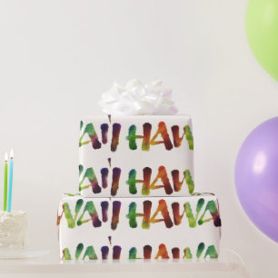 Hawai'i - Aquarell-Beschriftungs-Kalligraphie Geschenkpapier