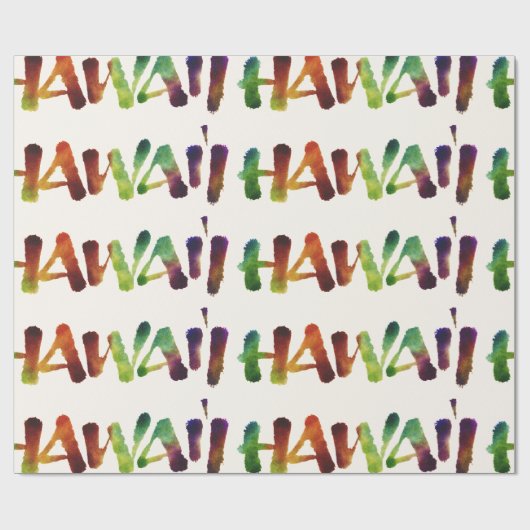 Hawai'i - Aquarellschrift Briefe Kalligrafie Hawai Geschenkpapier (Flach)