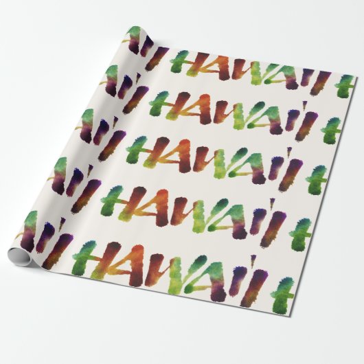 Hawai'i - Aquarellschrift Briefe Kalligrafie Hawai Geschenkpapier (Ungerollt)