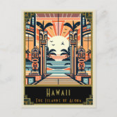 Hawaii | Art Deco Postkarte (Vorderseite)