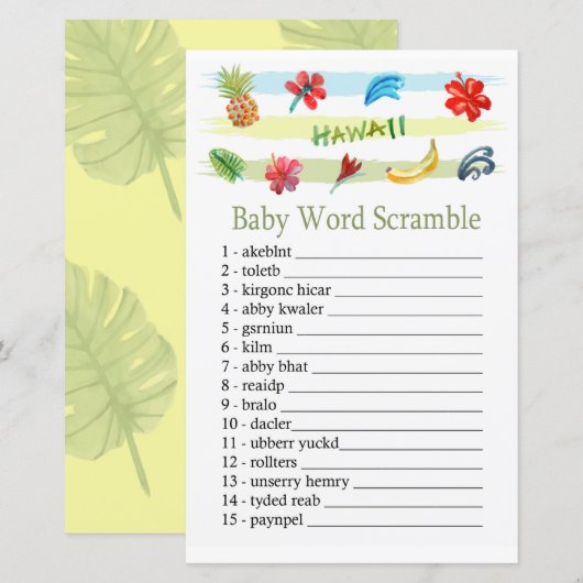 Hawaii Baby Wortspiel (Vorne/Hinten)